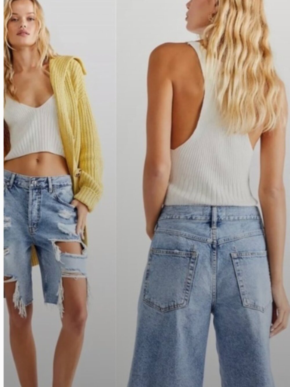 We the Free Distressed Dark Blue Denim Cutoff Shorts sz 24